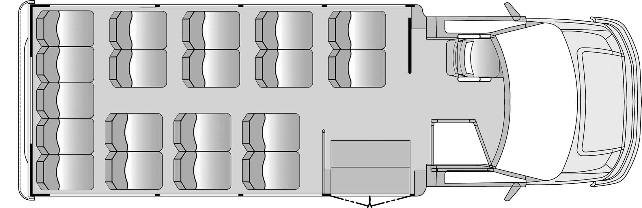 19 PASSENGER And Briefcase Rack PLUS DRIVER Floorplan Image